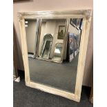 A traditional style cream framed mirror 117 cm x 90 cm