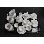 A tray of Aynsley cottage garden coffee cans, further Aynsley china,