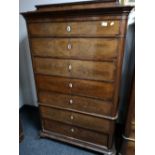 A nineteenth century mahogany seven drawer chest