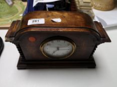 An Edwardian oak Walker and Hall mantel clock