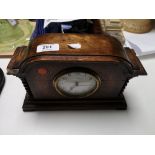 An Edwardian oak Walker and Hall mantel clock