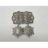 Two antique silver belt buckles (2) CONDITION REPORT: 61.5g gross.