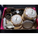 A box of Burslem china dinner ware,