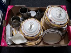 A box of Burslem china dinner ware,