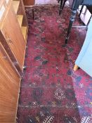 An antique Eastern carpet.