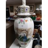 A decorative Chinese lidded urn (A/f)