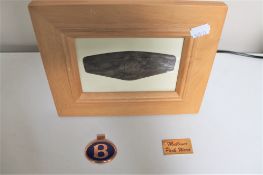 A Bentley commemorative plaque together with a badge