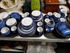 A large quantity of Blue Denby china,