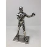 A rare George VI Army Boxing Championships solid silver statue/trophy of a boxer, London 1938,