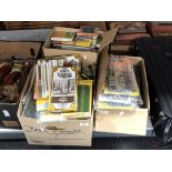 Three boxes of railway items,