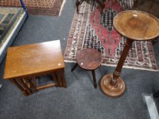 An oak nest of tables,