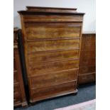 A nineteenth century mahogany seven drawer chest