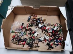 A box of metal military figures