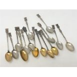 Assorted French silver and silver gilt town and other spoons.