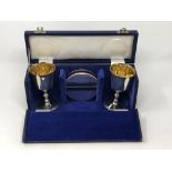 A good quality silver-gilt communion set, boxed.