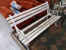 Two wooden benches and a garden chair