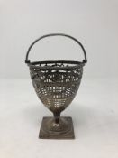 A Georgian silver basket, London marks 1782, height 14.5cm.