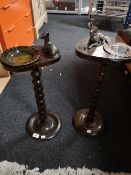 A pair of decorative smoker's stands modelled as dog and fawn