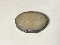 A Georgian silver and mother of pearl snuff box