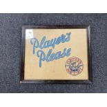 A framed Player's Please advertisement