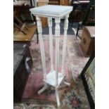 A white painted Edwardian plant stand with marble top