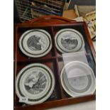 A set of four Canterbury collection plates in display case depicting Wallsend