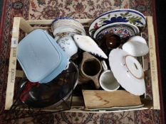 A box of ceramics and china