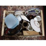 A box of ceramics and china