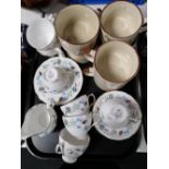 A tray of Colclough tea china and soup cups