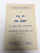 A scarce St. James' Park programme, F.A.