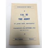 A scarce St. James' Park programme, F.A.