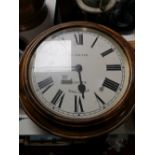 An early twentieth century Pul -Syn -Etic double sided electric Gent's of Leicester wall clock