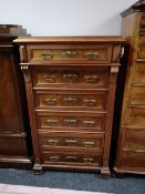 A nineteenth century mahogany six drawer chest