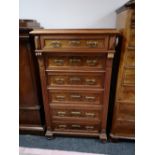 A nineteenth century mahogany six drawer chest