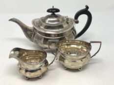 A three piece bachelor tea service, Birmingham marks CONDITION REPORT: 561g.