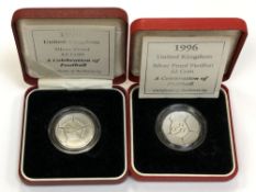 Two silver proof two-pound coins, A Celebration of Football,