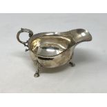 A large silver sauce boat on hoof feet, Birmingham marks CONDITION REPORT: 277g.