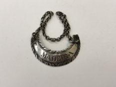 A Georgian silver decanter label,