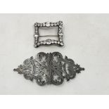 Two antique silver buckles