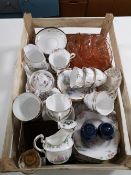 A crate of tea china,