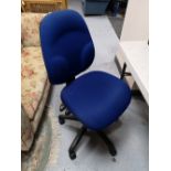 A swivel office chair