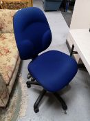 A swivel office chair