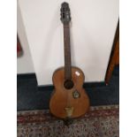A vintage acoustic guitar