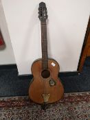 A vintage acoustic guitar