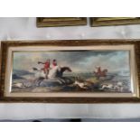 A gilt framed colour print - Hunting scene