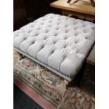 A contemporary studded upholstered oversized footstool CONDITION REPORT: 87cm by
