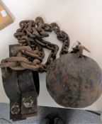 A metal ball on china