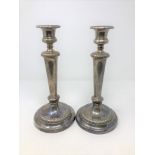 A large pair of George II silver candlesticks, John Roberts & Co.