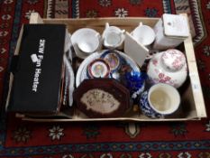 A crate of decorative tea china, Charisma bone china,