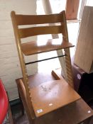 A Scandinavian child's high chair.